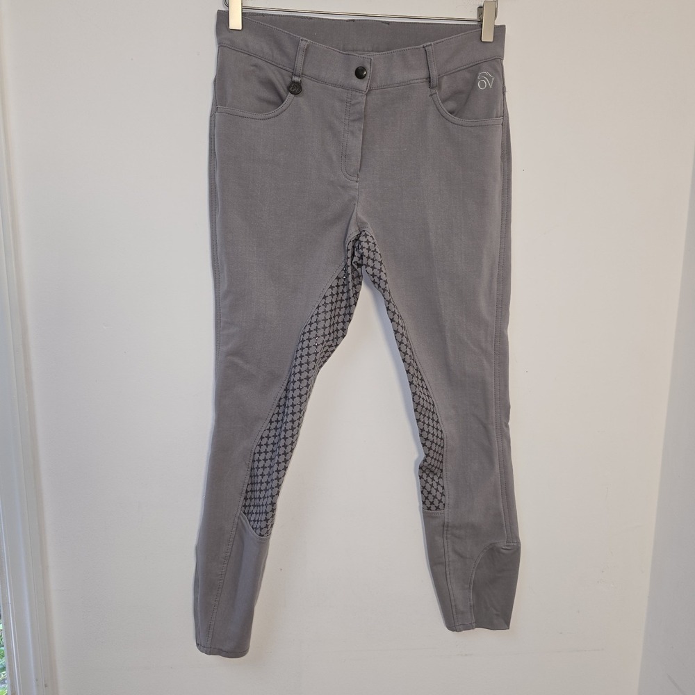 Ovation Womens Riding Breeches Full Seat Size 30 R Equestrian Pants Stretch Gray